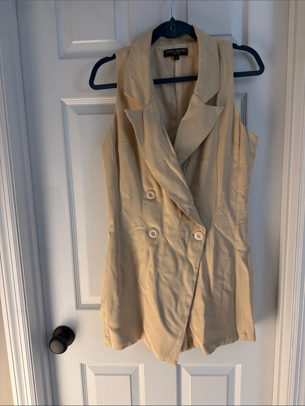 Central Park West Gigi Blazer Romper in Khaki.
